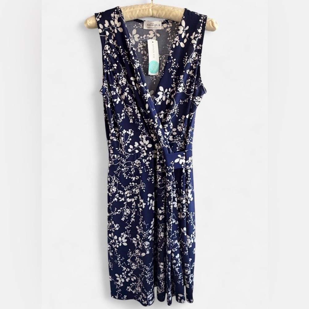 Kaileigh Navy Floral Wrap Dress